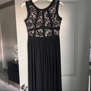 Black and Tan lace maxi/floor length dress